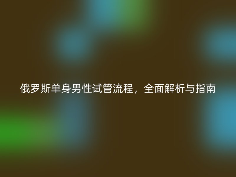 俄罗斯单身男性试管流程，全面解析与指南