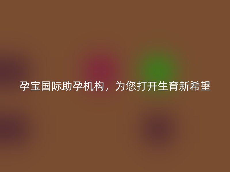 孕宝国际助孕机构，为您打开生育新希望