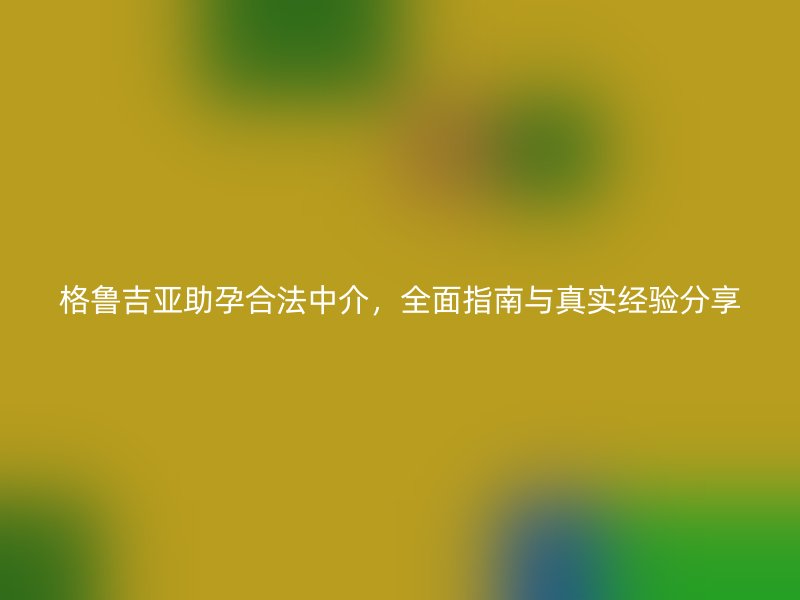 格鲁吉亚助孕合法中介，全面指南与真实经验分享