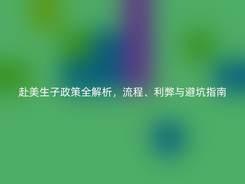 赴美生子政策全解析，流程、利弊与避坑指南