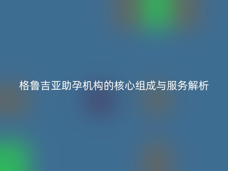 格鲁吉亚助孕机构的核心组成与服务解析