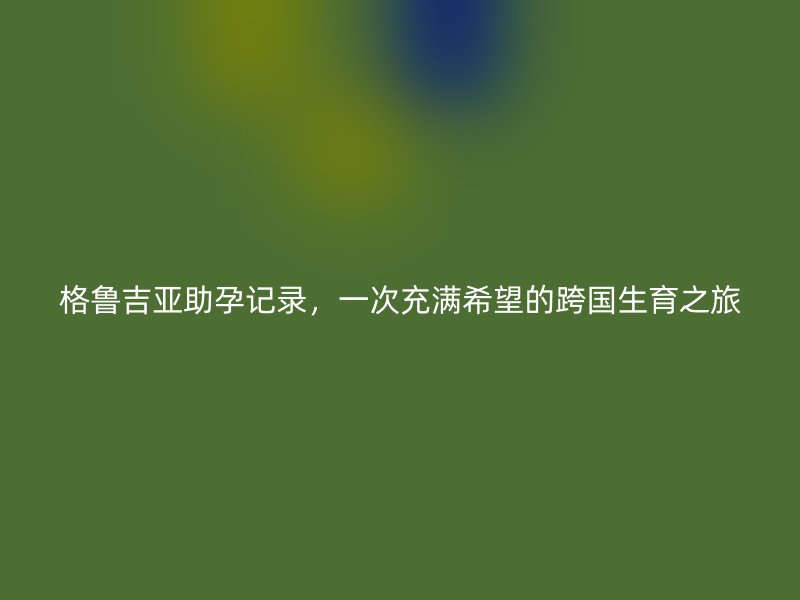 格鲁吉亚助孕记录，一次充满希望的跨国生育之旅