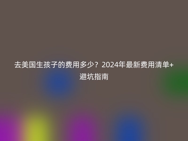去美国生孩子的费用多少？2025年最新费用清单+避坑指南