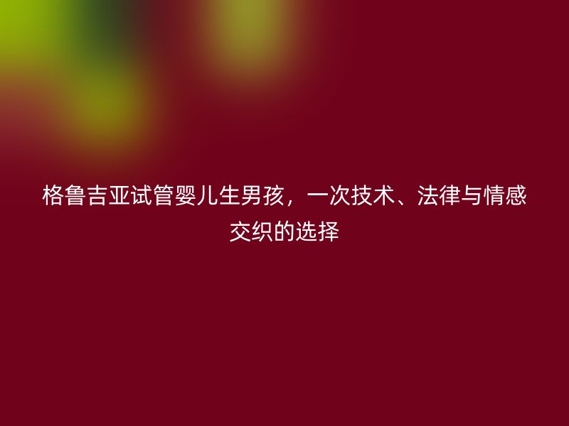 格鲁吉亚试管婴儿生男孩，一次技术、法律与情感交织的选择