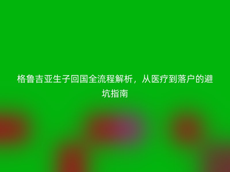 格鲁吉亚生子回国全流程解析，从医疗到落户的避坑指南