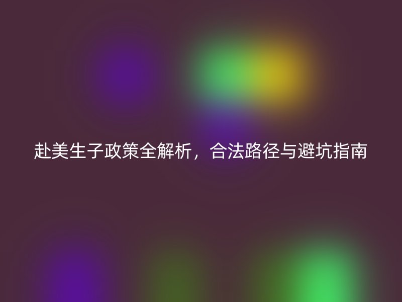 赴美生子政策全解析，合法路径与避坑指南