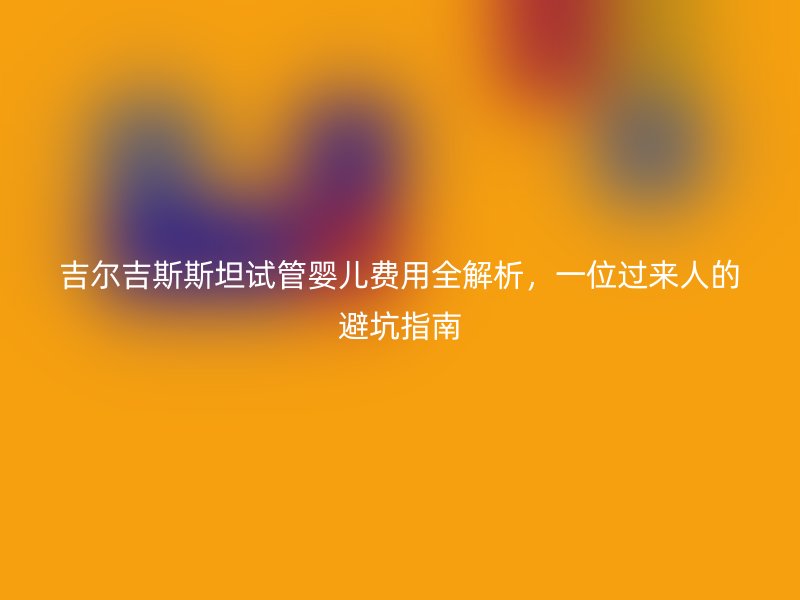 吉尔吉斯斯坦试管婴儿费用全解析，一位过来人的避坑指南