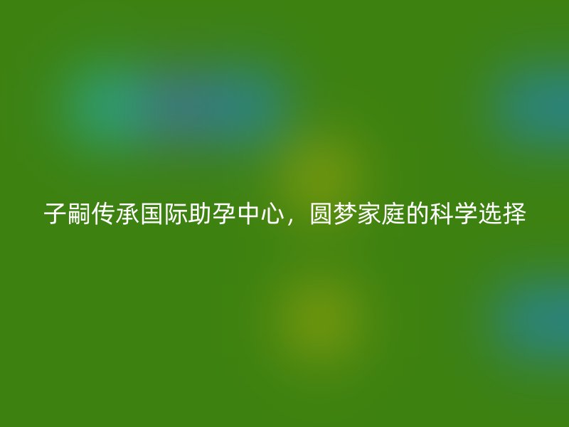 子嗣传承国际助孕中心，圆梦家庭的科学选择
