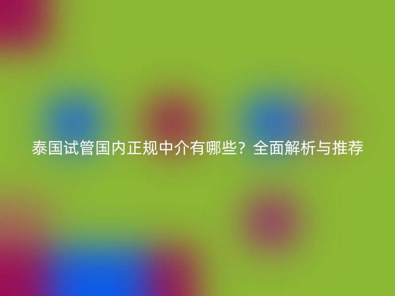 泰国试管国内正规中介有哪些？全面解析与推荐