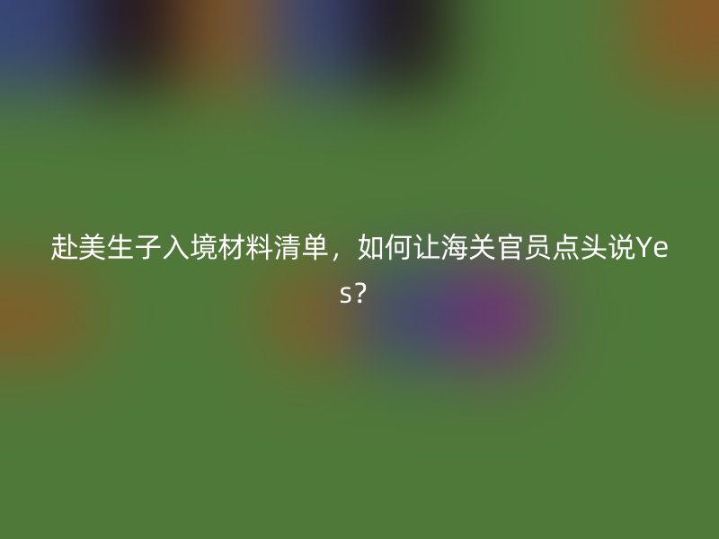 赴美生子入境材料清单，如何让海关官员点头说Yes？