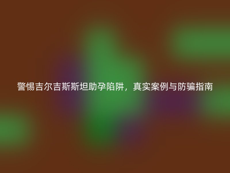 警惕吉尔吉斯斯坦助孕陷阱，真实案例与防骗指南