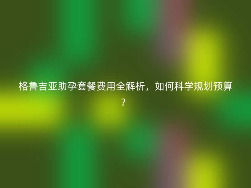 格鲁吉亚助孕套餐费用全解析，如何科学规划预算？