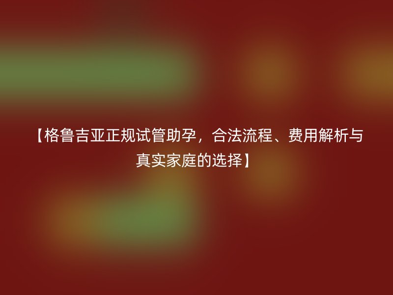 【格鲁吉亚正规试管助孕，合法流程、费用解析与真实家庭的选择】