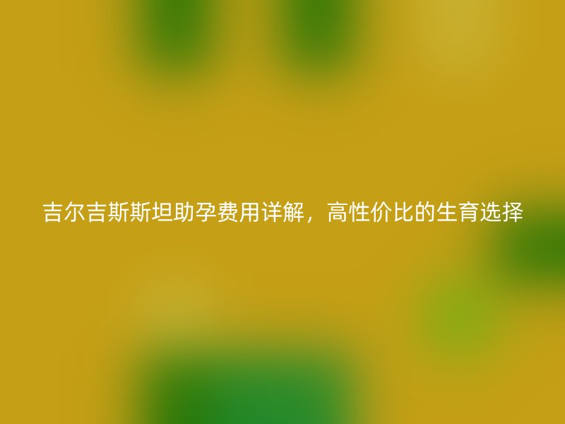 吉尔吉斯斯坦助孕费用详解，高性价比的生育选择