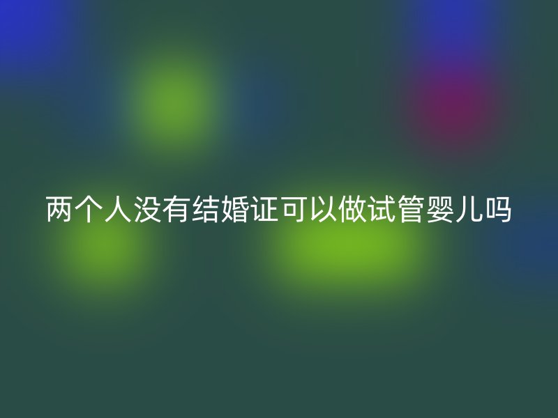 两个人没有结婚证可以做试管婴儿吗