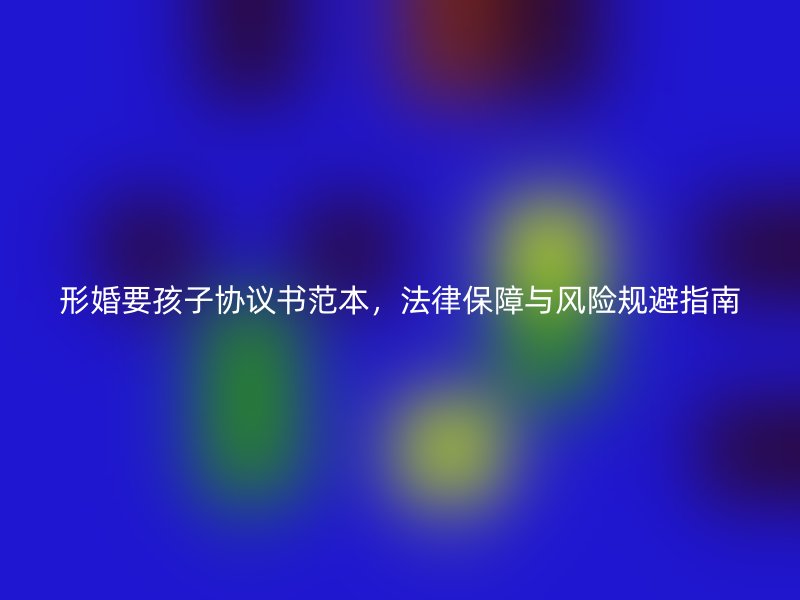 形婚要孩子协议书范本，法律保障与风险规避指南