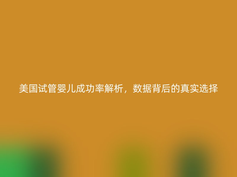 美国试管婴儿成功率解析，数据背后的真实选择