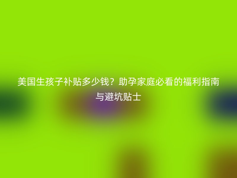 美国生孩子补贴多少钱？助孕家庭必看的福利指南与避坑贴士