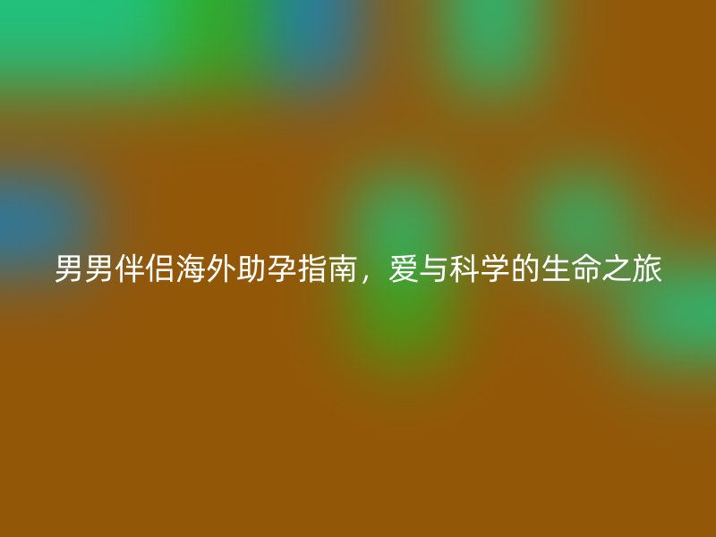 男男伴侣海外助孕指南，爱与科学的生命之旅