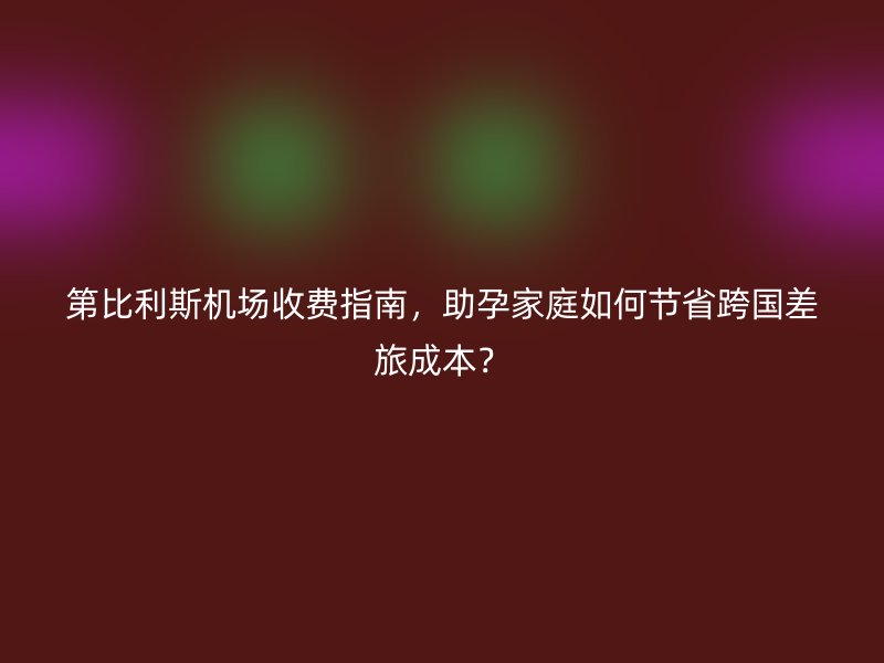 第比利斯机场收费指南，助孕家庭如何节省跨国差旅成本？