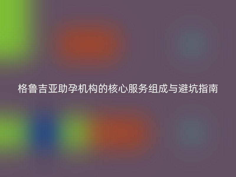 格鲁吉亚助孕机构的核心服务组成与避坑指南