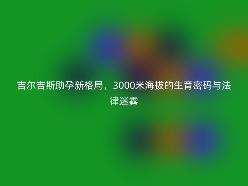 吉尔吉斯助孕新格局，3000米海拔的生育密码与法律迷雾