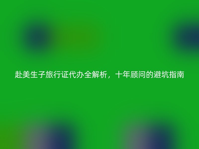 赴美生子旅行证代办全解析，十年顾问的避坑指南