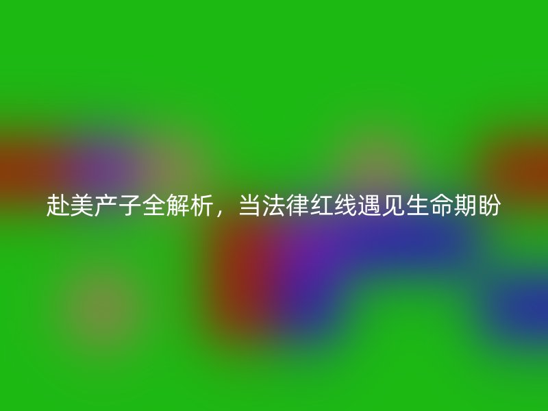 赴美产子全解析，当法律红线遇见生命期盼