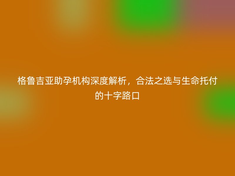 格鲁吉亚助孕机构深度解析，合法之选与生命托付的十字路口