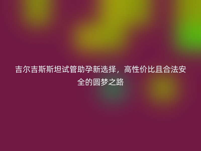 吉尔吉斯斯坦试管助孕新选择，高性价比且合法安全的圆梦之路