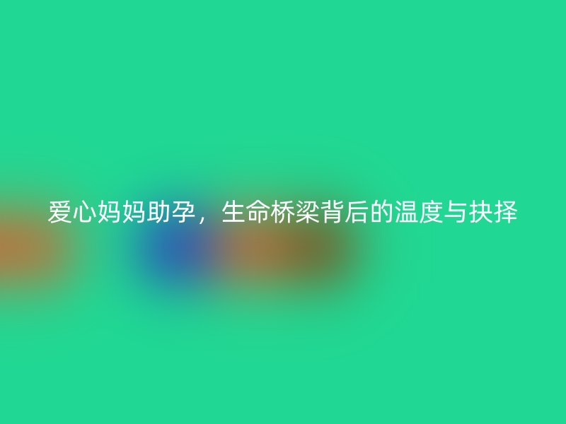 爱心妈妈助孕，生命桥梁背后的温度与抉择