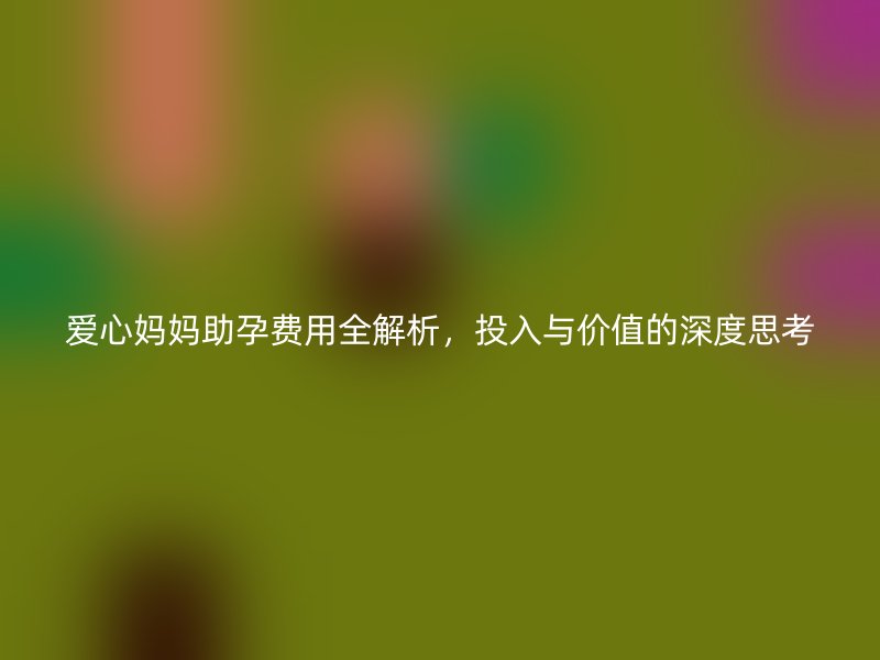爱心妈妈助孕费用全解析，投入与价值的深度思考