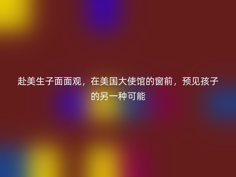 赴美生子面面观，在美国大使馆的窗前，预见孩子的另一种可能
