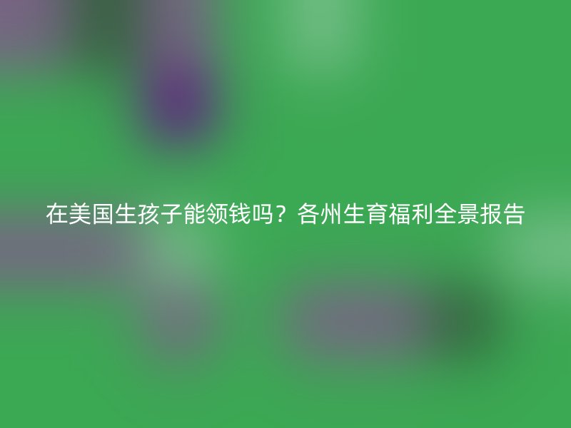 在美国生孩子能领钱吗？各州生育福利全景报告
