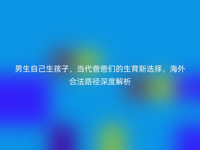 男生自己生孩子，当代爸爸们的生育新选择，海外合法路径深度解析